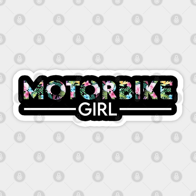 Motorbike girl floral design. Perfect present for mom dad friend him or her Sticker by SerenityByAlex